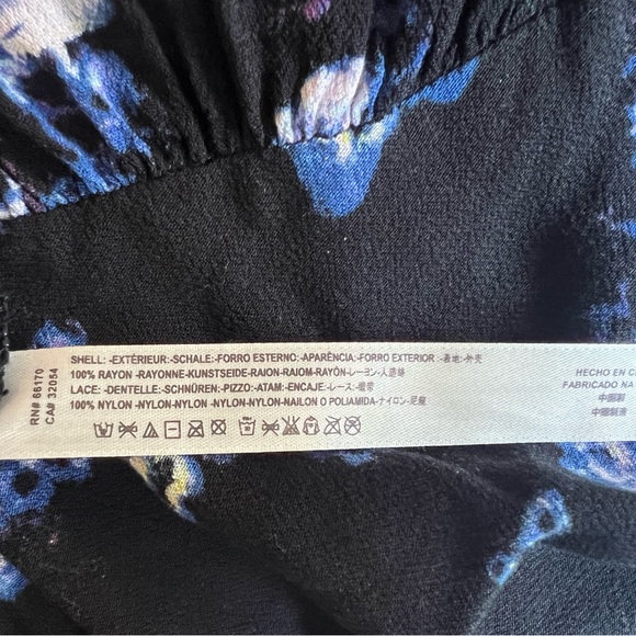 FREE PEOPLE / Size XS/ “Forties Feels” Black Floral Printed Boho Bodysuit - Picture 15 of 15